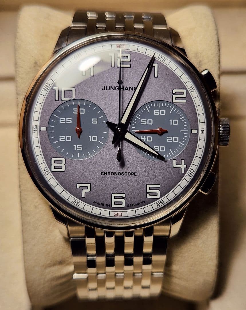 Junghans Meister Driver Max Bill Chronoscope 41mm Stainless Steel Automatic