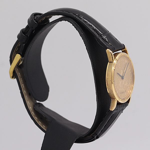 CORUM Coin Watch 1907 18K Gold Top Hand Wind Ladies Vintage 13.9g WORKING