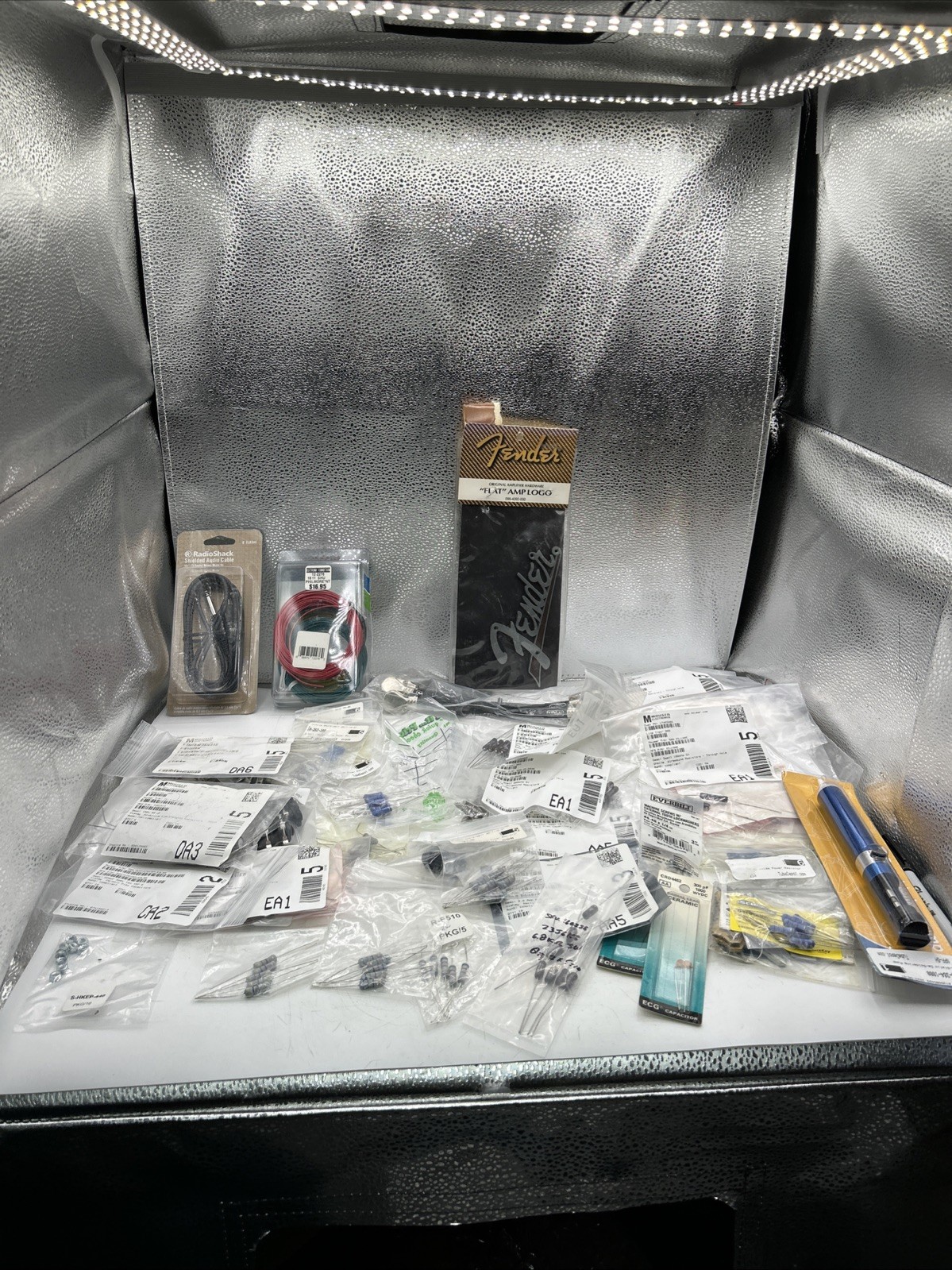 Mixed Electronics Hardware Lot, Screws, Washers, Springs, Components, Resistors