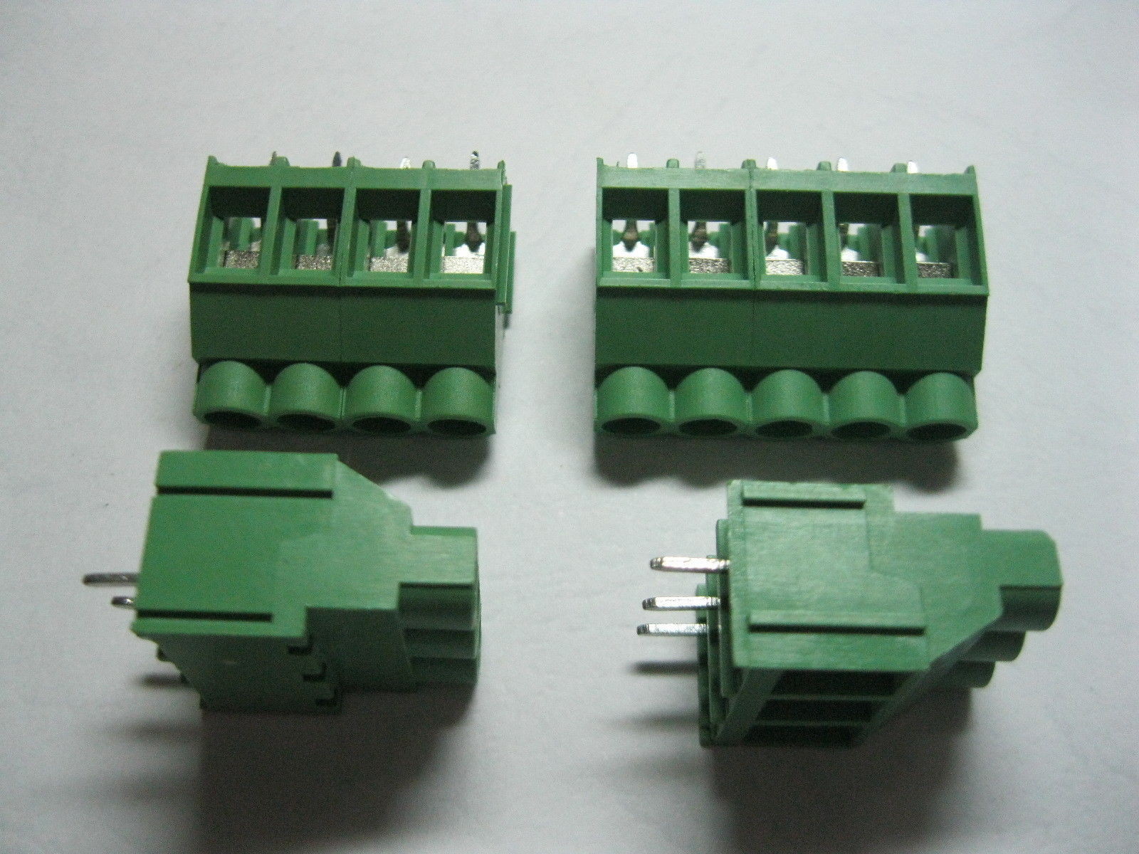 100 pcs Screw Terminal Block Connector 3 pin 6.35mm Green Wire Cage Type DC635