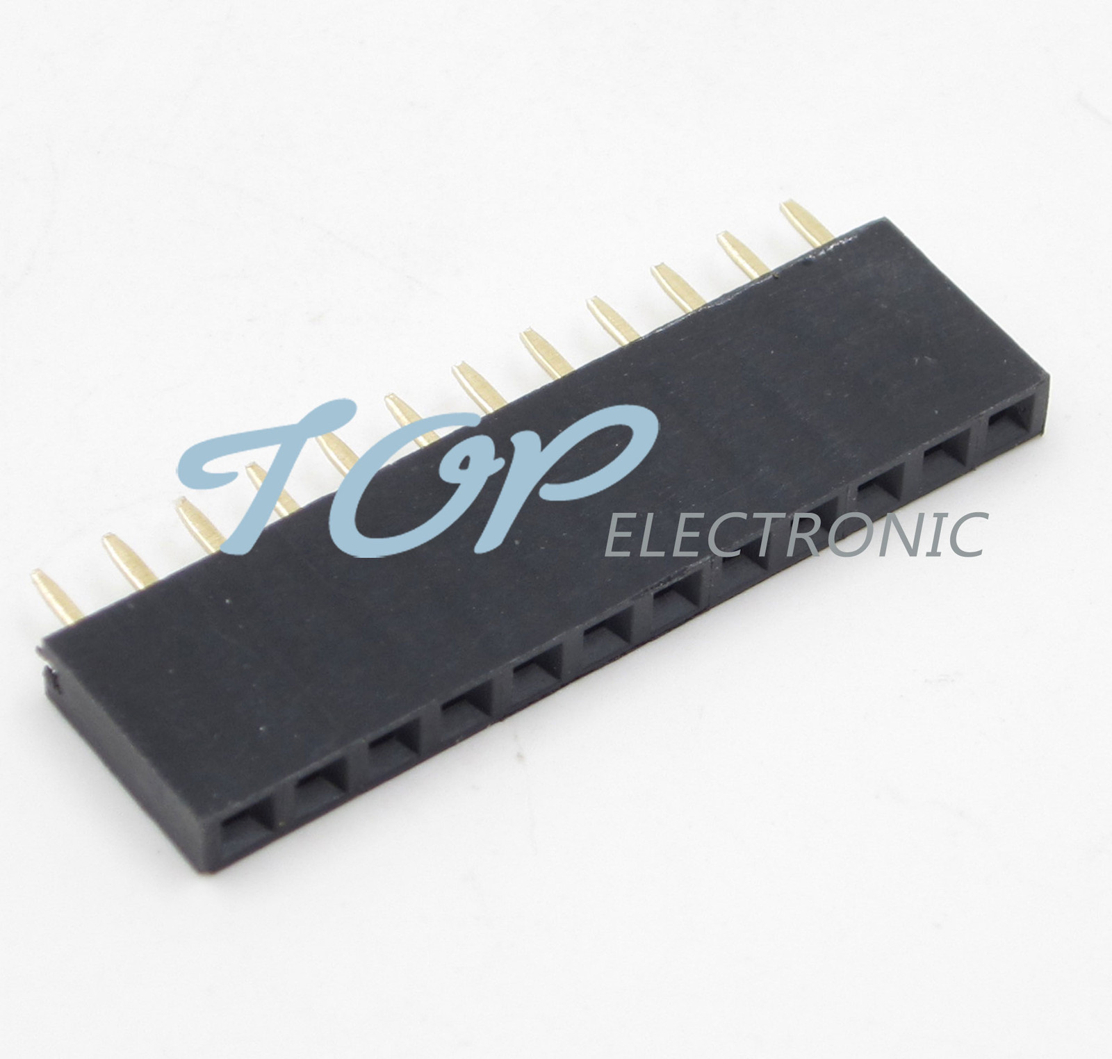 100PCS 2.54mm Pitch 12 Pin Female Single Row Straight Header Strip