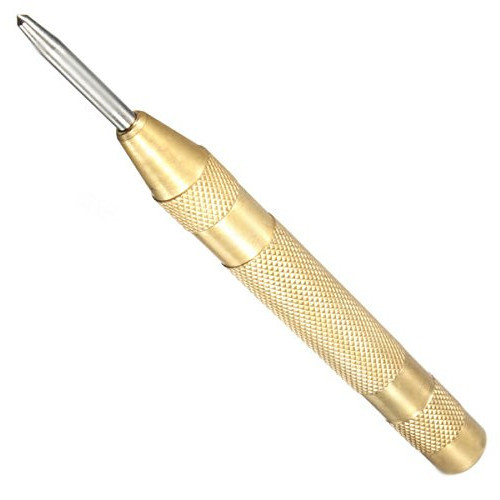 1PCS 5″ inch Brass Automatic Center Punch Spring Loaded Chrome Rivet Screw Mark