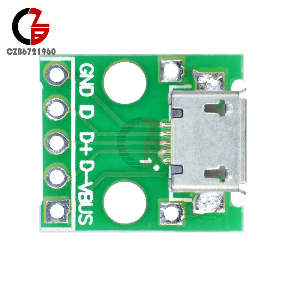 5pcs MICRO Female USB to DIP Adapter Converter for 2.54mm PCB Board DIY Power