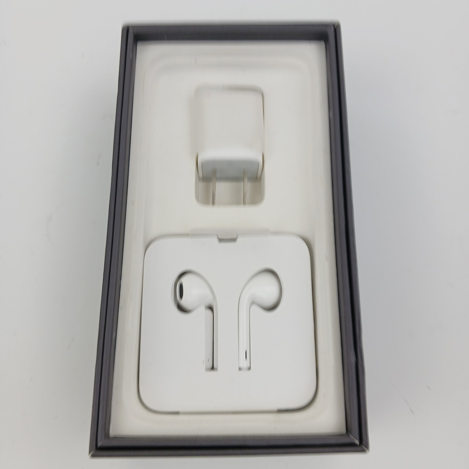 Set Of White Iphone Wired Earbuds And Charging Adapter New Open Box