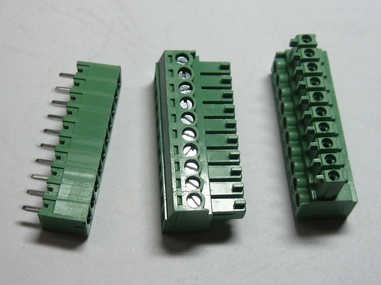 100 pcs 10pin 3.5mm Screw Terminal Block Connector Green Pluggable Type Straight