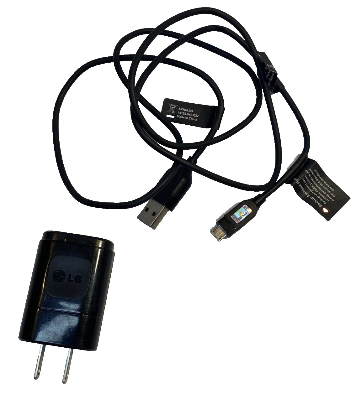 Genuine OEM LG MCS-01WR Travel Adapter Wall Charger W/ Data USB Cable Black