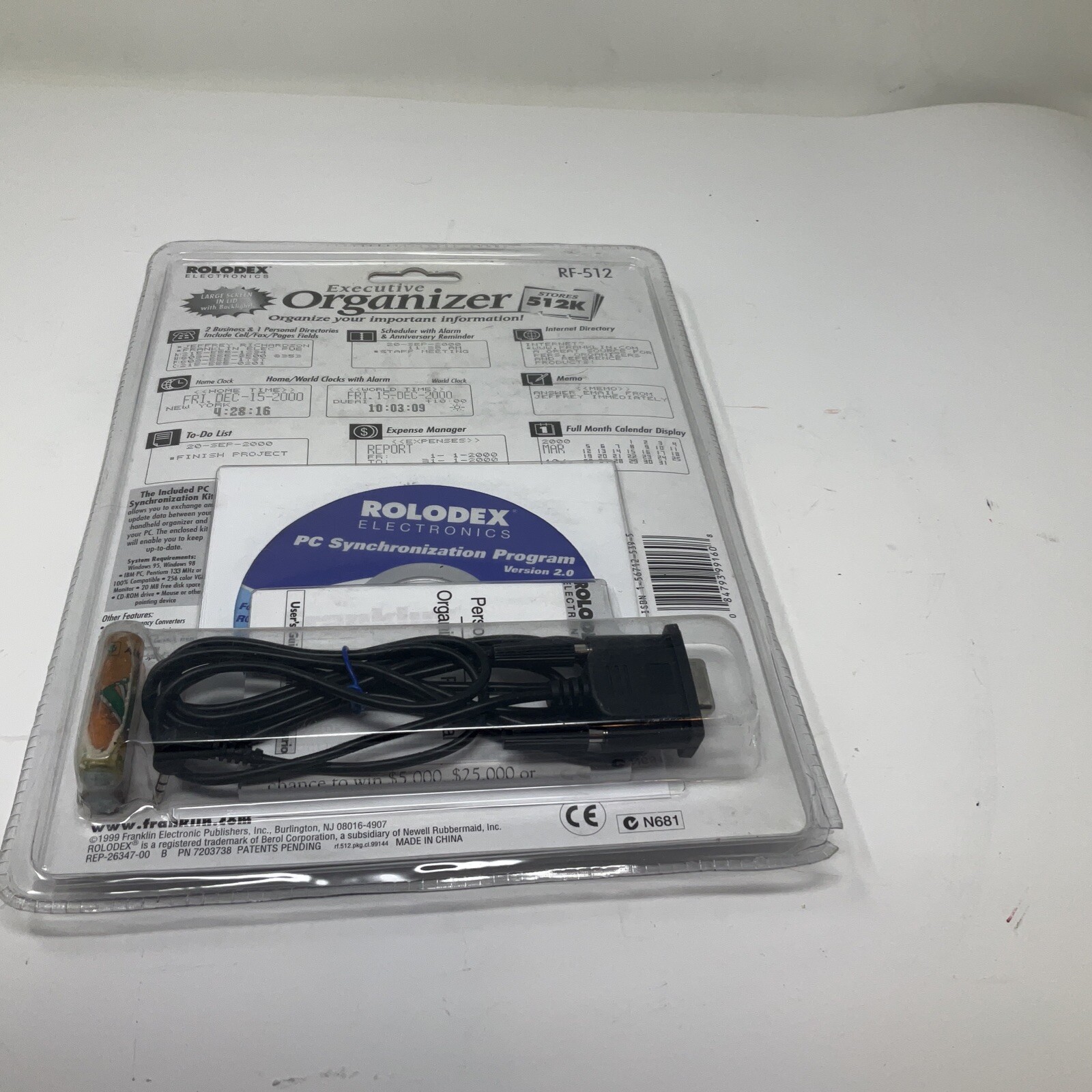 Rolodex Electronics RF-512 Executive Organizer 512K Stories Vintage NEW