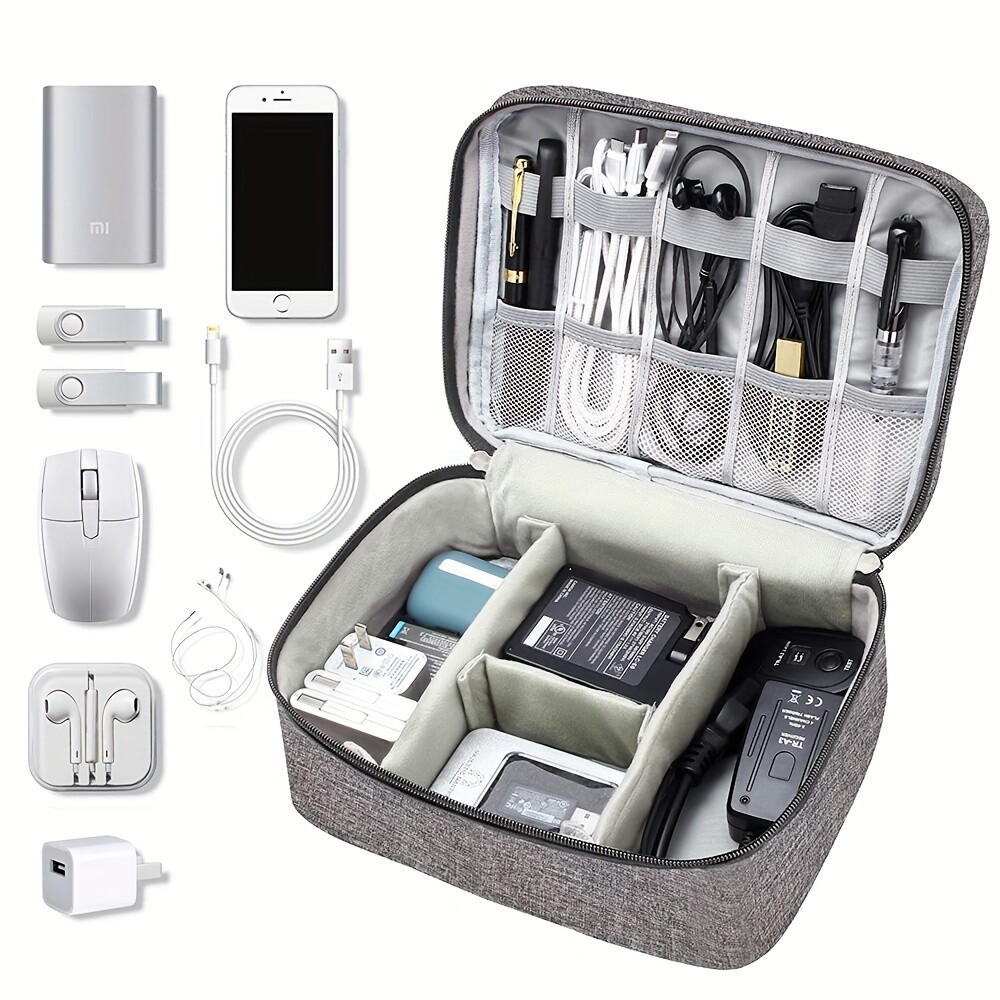 Electronics Organizer Travel Cable Organizer Bag Waterproof Portable Digital Sto