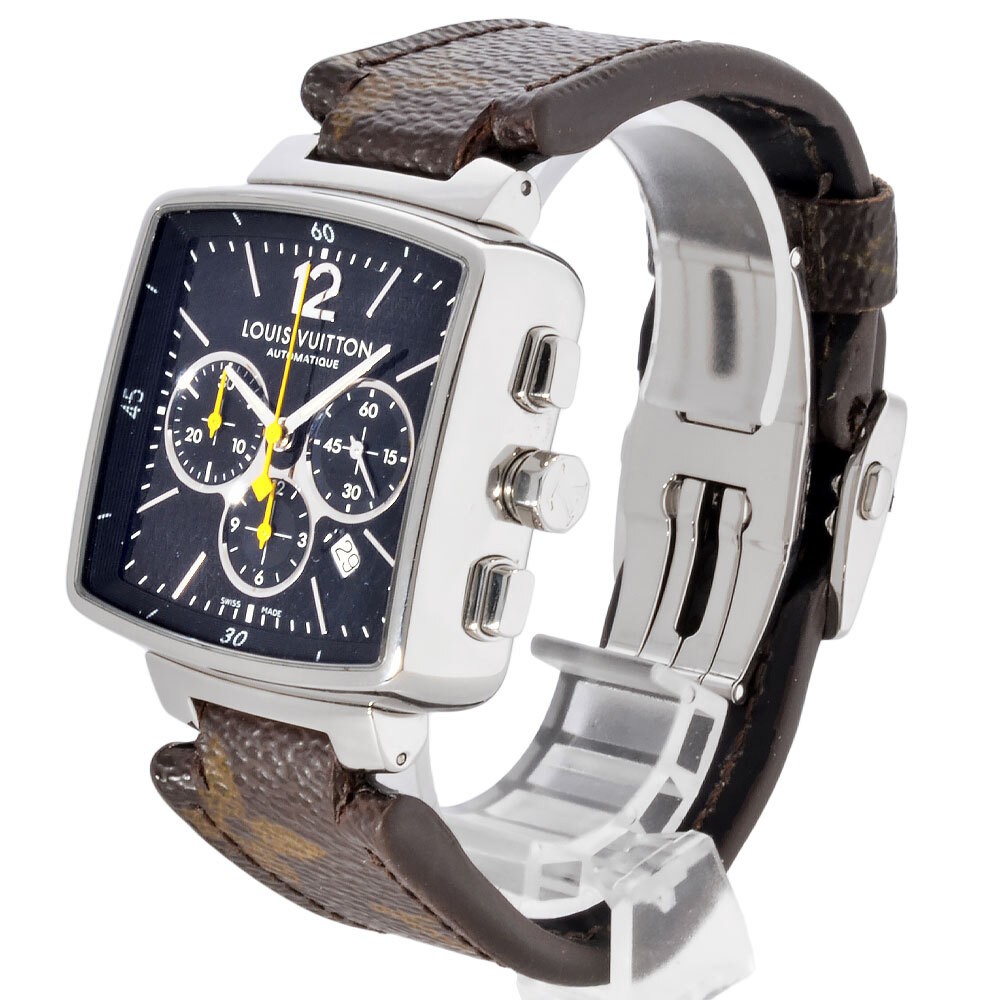 LOUIS VUITTON Watch Speedy Q212G Chronograph Automatic Navy Dial Square w/Box