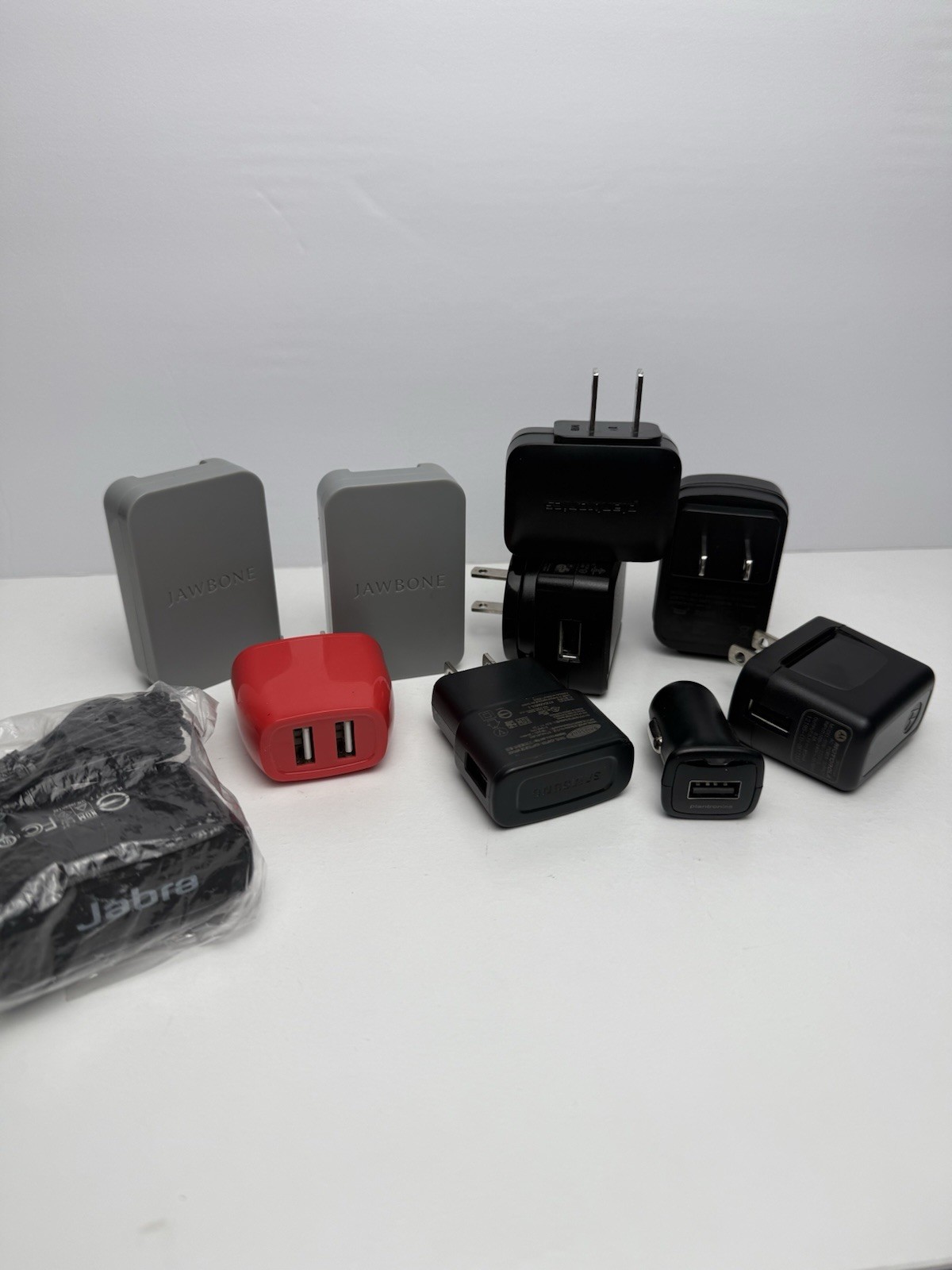Mixed Electronics Lot #10 Charger Block Jawbone, Samsung, Jabra, Plantronics Etc
