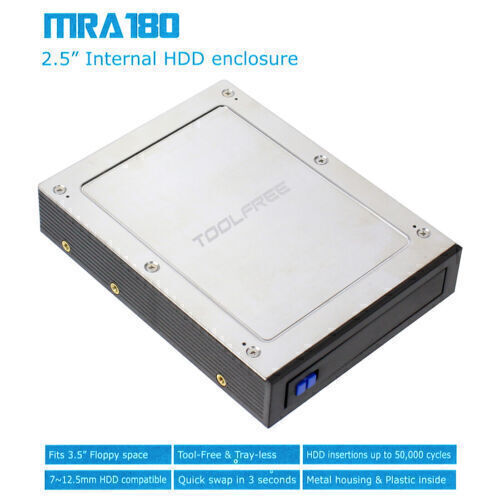 SATA III Tray-Less Mobile Rack 2.5″ Internal Floppy Bay for HDD SSD Hard Drive