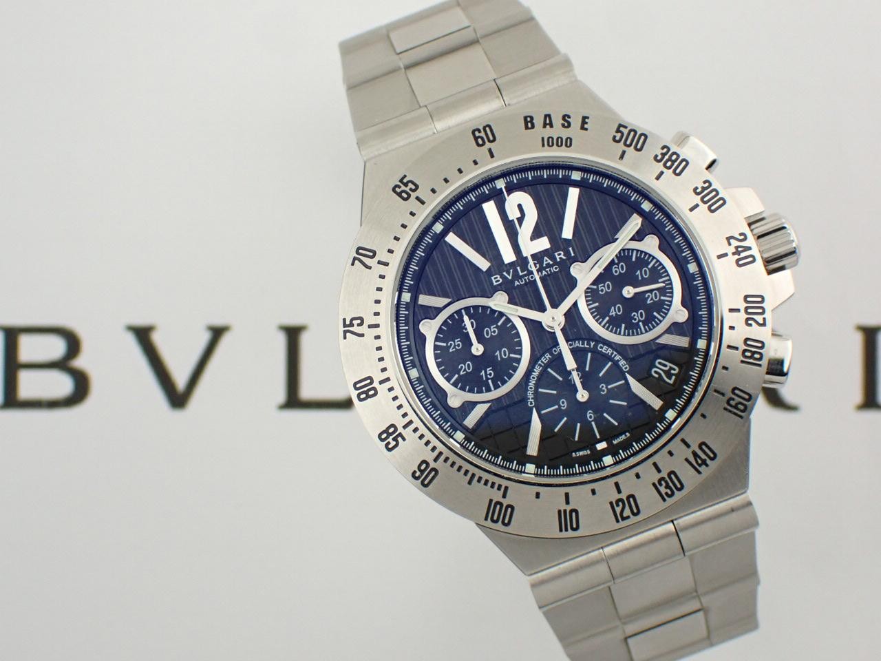 Bvlgari Watch Diagono Chronograph Tachymetric Black Silver SS 40mm CH40SSDTA Men