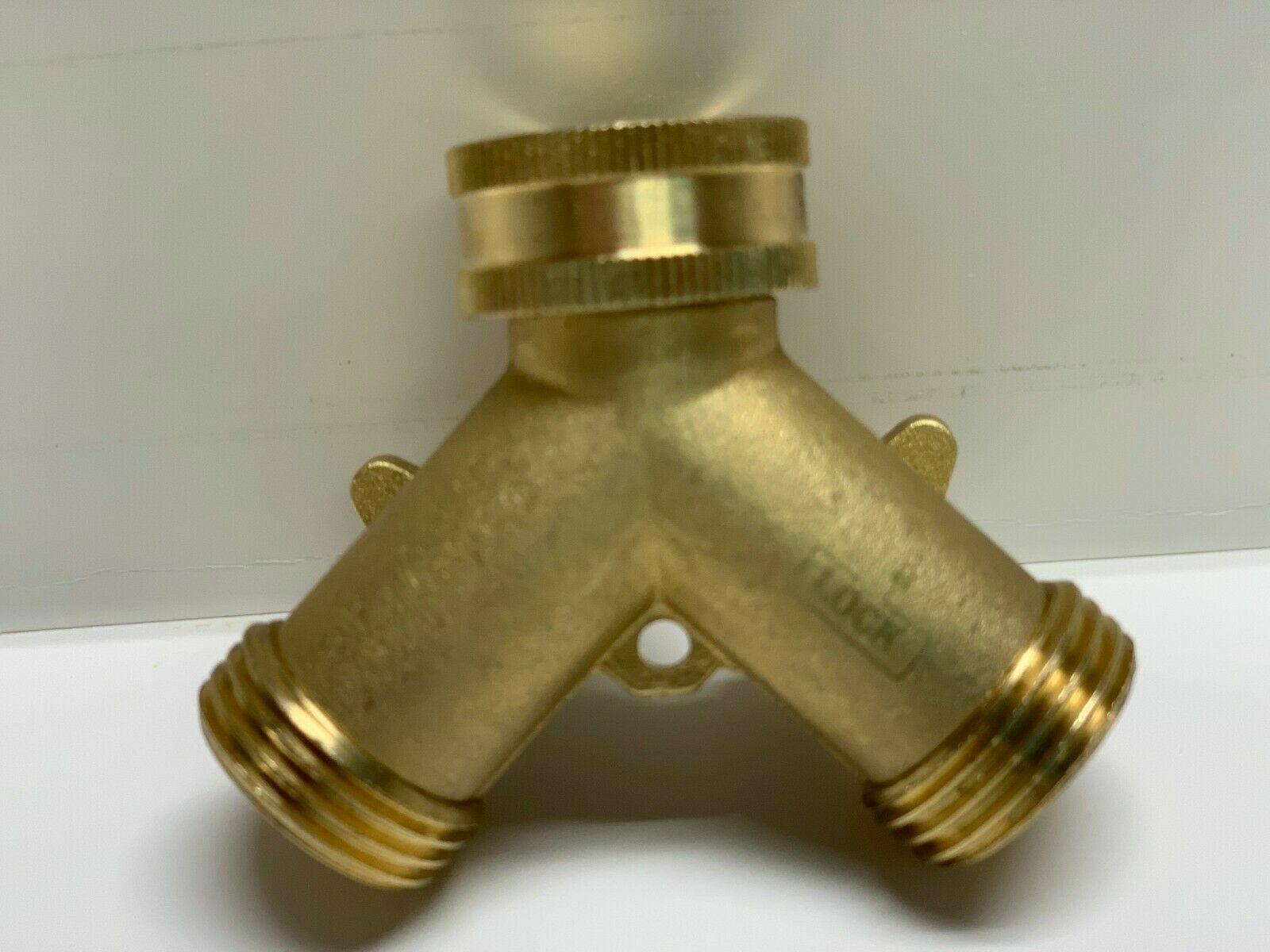 Heavy Duty Garden Water Hose All Brass Manifold 2 Way Swivel Y Splitter Shutoff