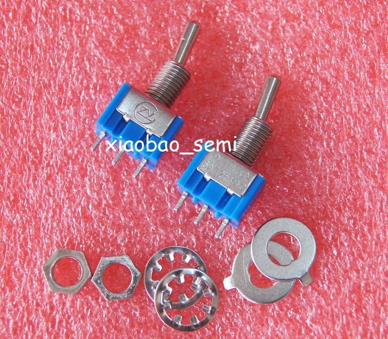 10pcs New MTS-103 Mini 3-Pin SPDT ON-OFF-ON 6A 125VAC Toggle Switches