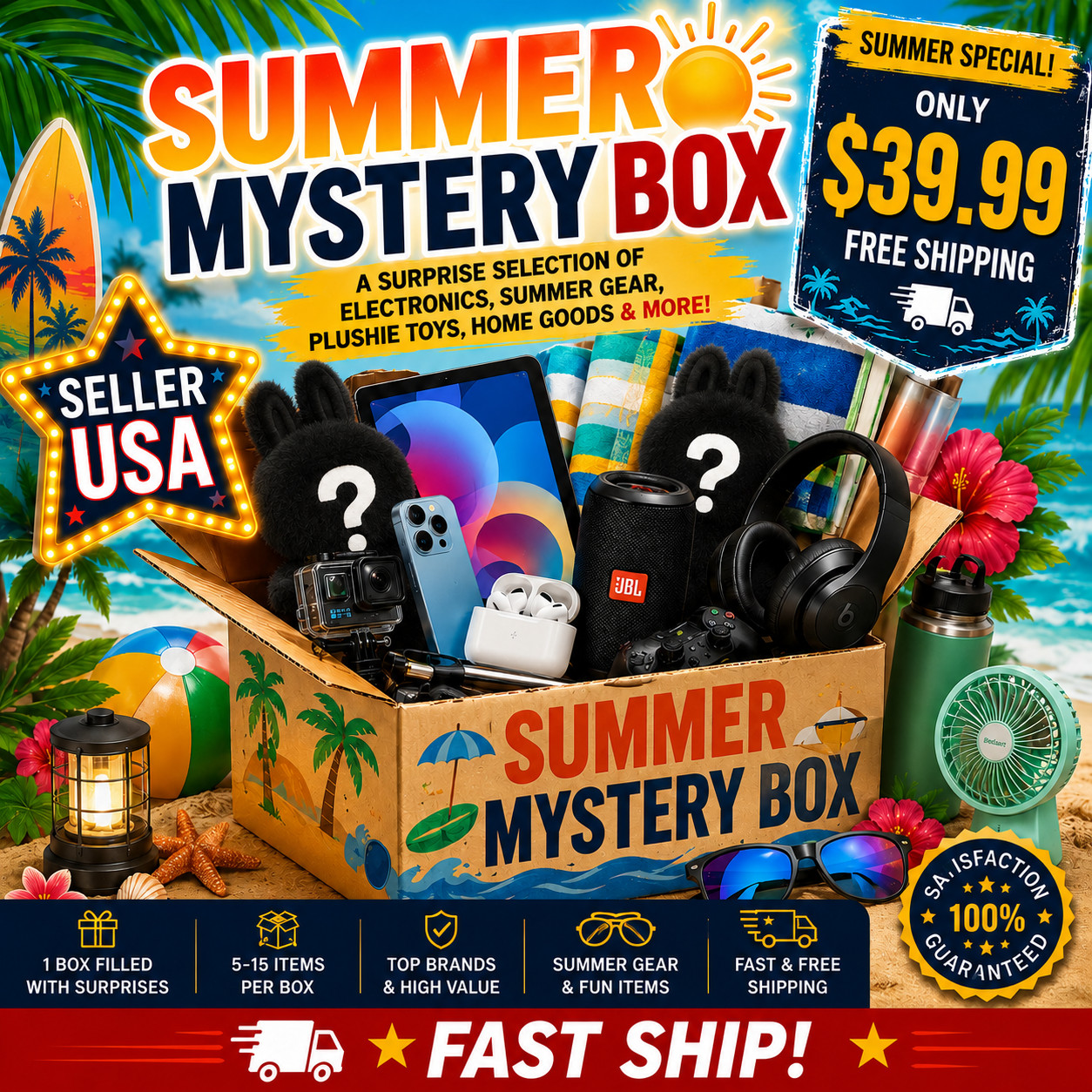 🔥 Summer Mystery Box Deal 🎁 Electronics,Home Goods,Plushie Toys + More