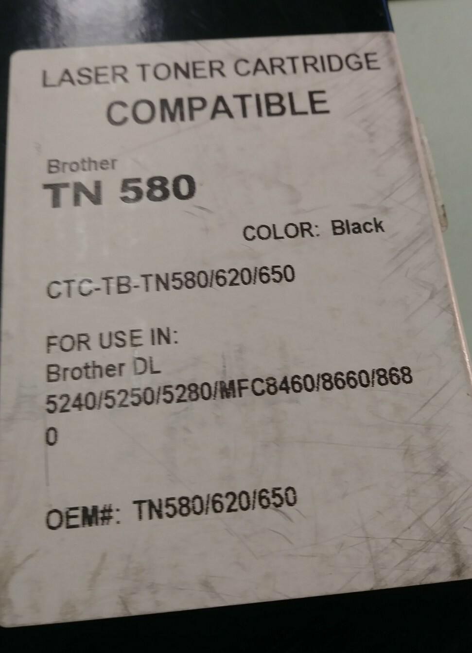 TN-580 High Yield Toner Cartridge – Black OEM – NEW SEALED
