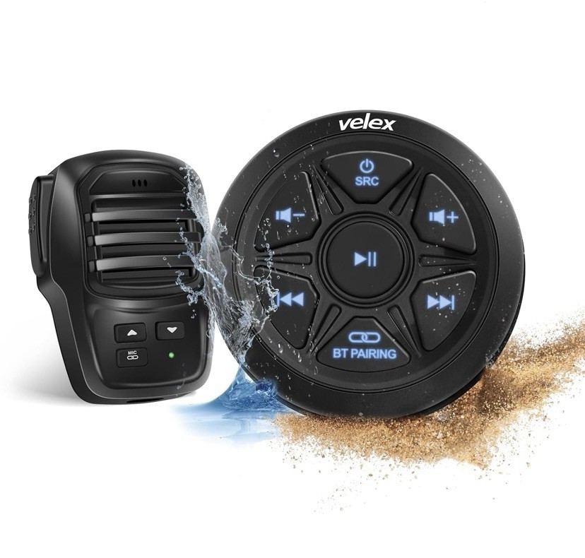 Velex Waterproof Bluetooth Marine Audio Receiver Wireless 2 Channel