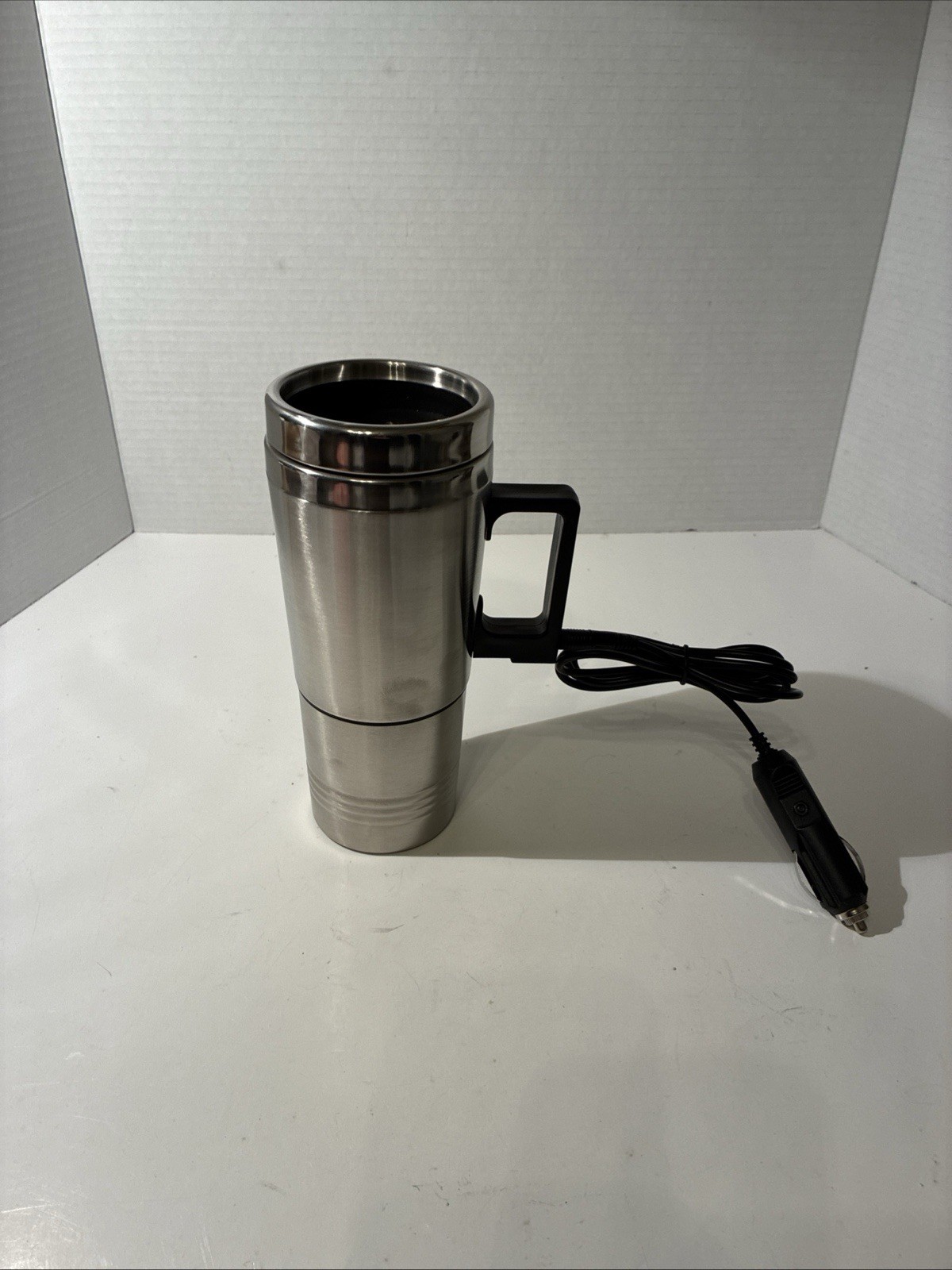 Portable Electric Car Heated Coffee Mug. 12v Cord. Stainless Steel.Removable Cup
