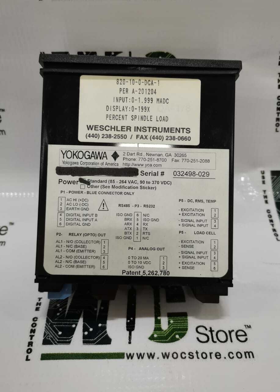 820-10-0-DCA-1 820-00-0-DCV4/M YOKOGAWA UNIVERSAL DIGITAL METER SL NO 032498-029