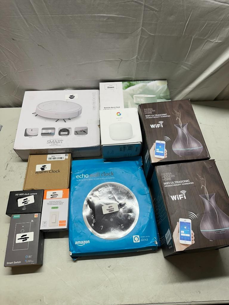 Large lot of robot vac / humidifier / alarm clock more #AM