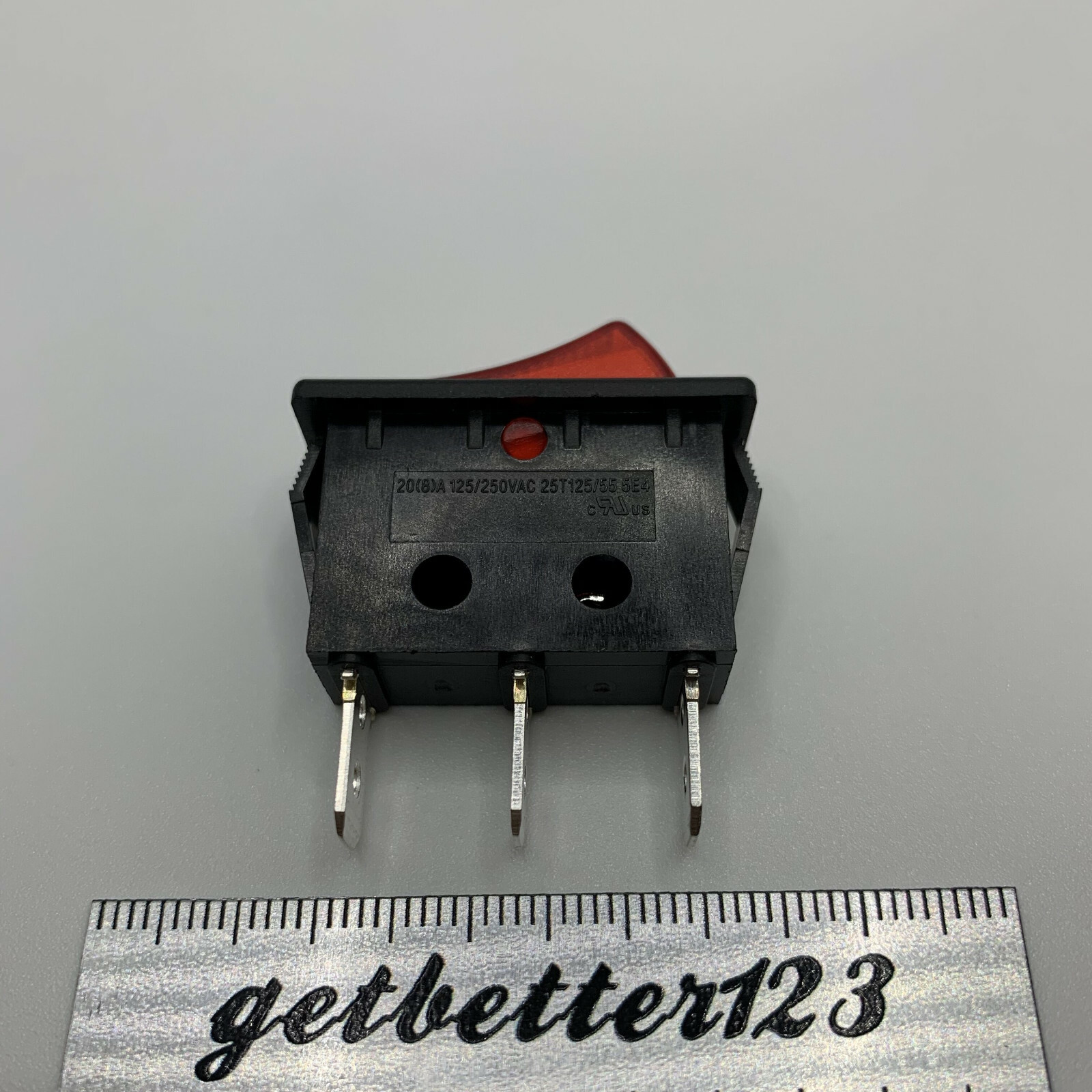 1pc Red Light Rocker switch 3-pins 2 positions PS8C-6-B1R3-2H-OO PS8C