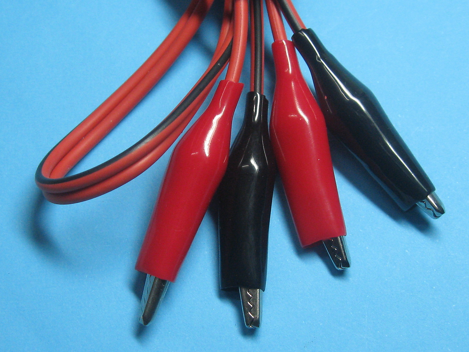 20 pcs Alligator Clip to Alligator Clip Test Lead Cable Red & Black 100cm