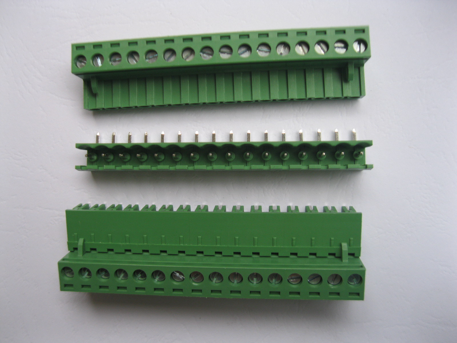20 pcs Angle 16 pin 5.08mm Screw Terminal Block Connector Green Pluggbale Type