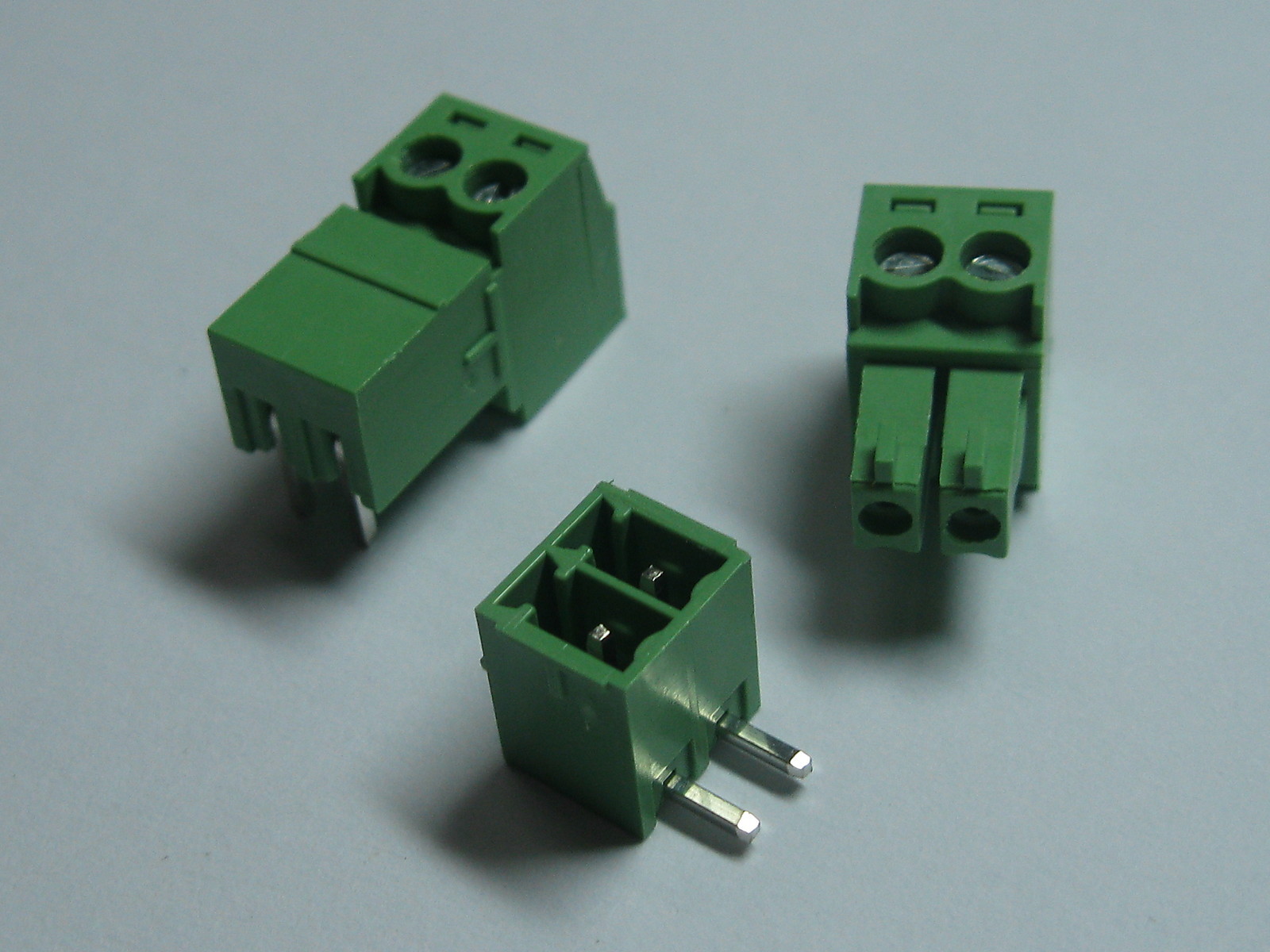 50 pcs Screw Terminal Block Connector 3.81mm Angle 2pin Green Pluggable Type New