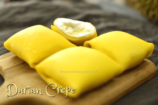 resepi durian crepe yang sedap dan berkrim