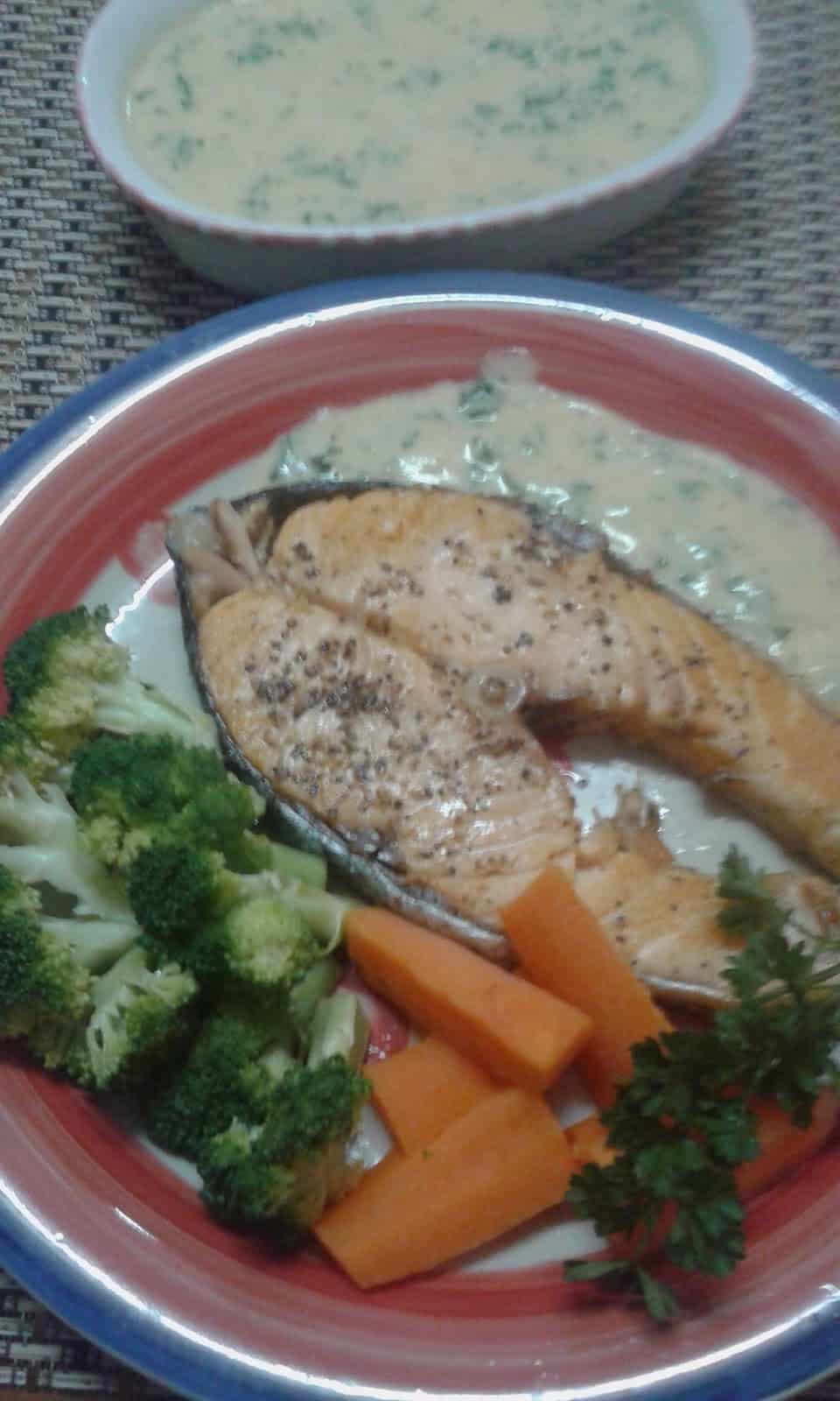 Grill Salmon With Butter Sauce