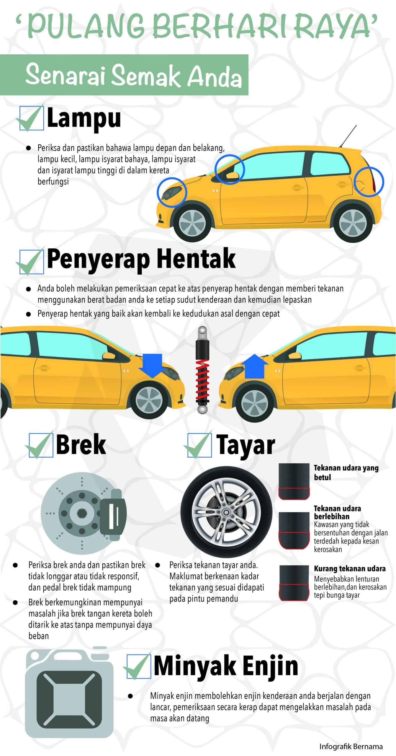 periksa kenderaan ketika pulang beraya